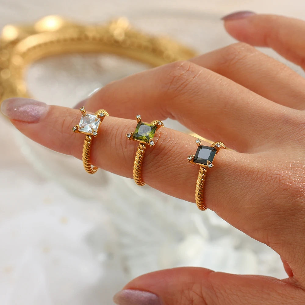 Crystal Square Ring