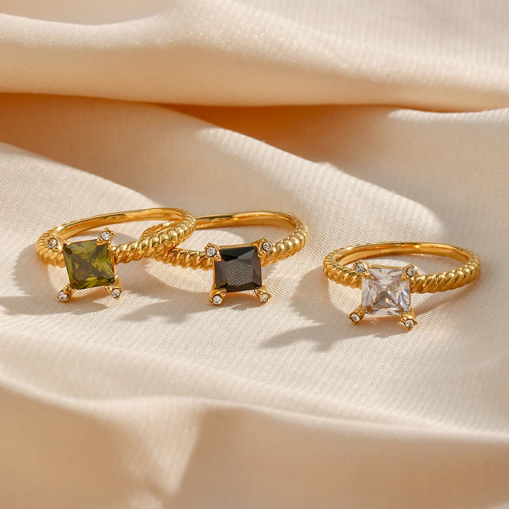 Crystal Square Ring