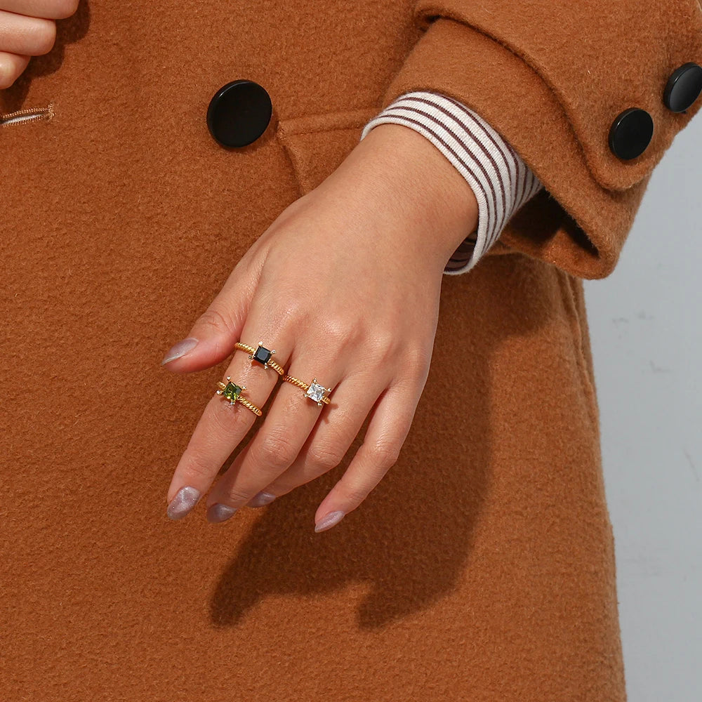Crystal Square Ring