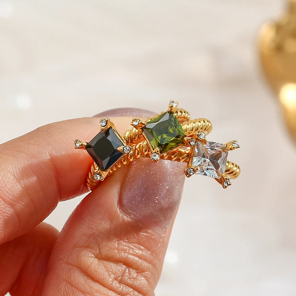 Crystal Square Ring