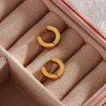 Gold Star Hoop with Zircon