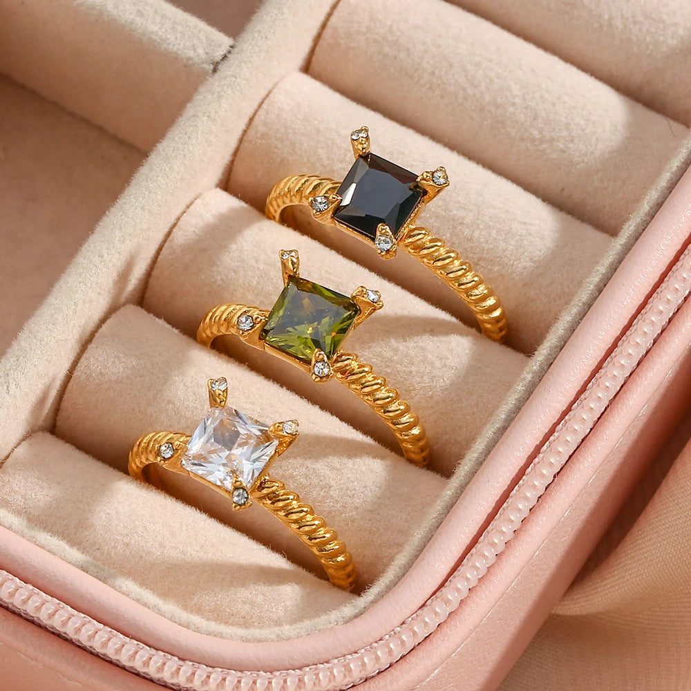 Crystal Square Ring