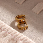 Gold Star Hoop with Zircon