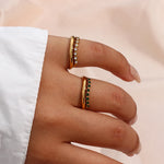 Elegant Gold Plated Bridal Rings with Rhinestones