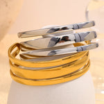 Elegant Wide Face Triple Layer Bracelet