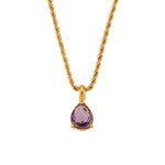 Elegant Birthstone Necklace with Zircon Pendant