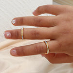 Minimalist Zircon & Pearl Shell Ring