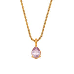 Elegant Birthstone Necklace with Zircon Pendant
