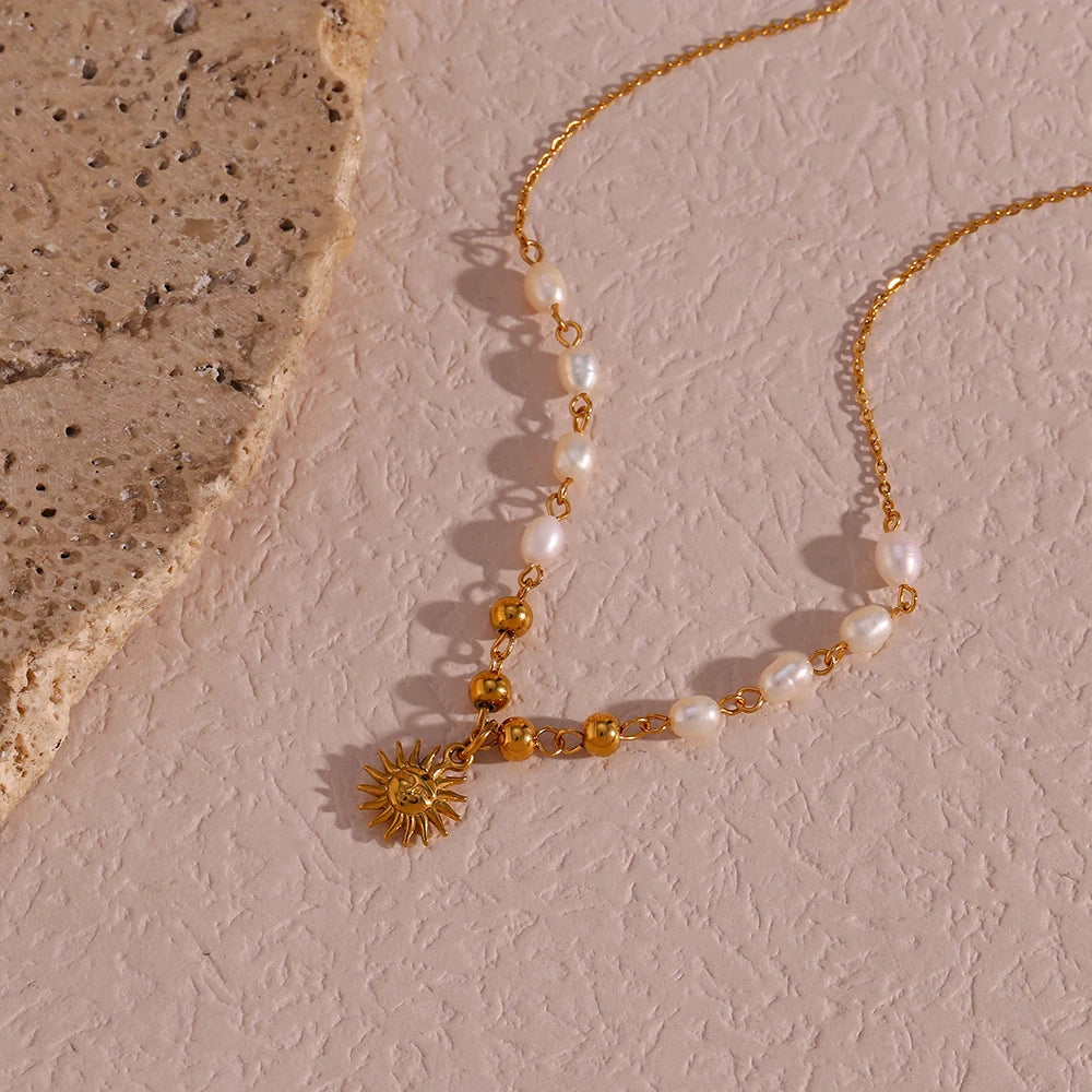 Freshwater Pearl Gold Necklace