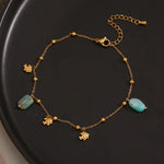 Cute Fish Pendant Anklet with Amazon Stone