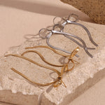 Blade Chain Bow Drop Earrings