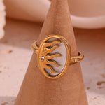 Boho Sun Mould 18K Gold Plated Ring