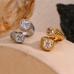 Hypoallergenic Double End Zircon Ring