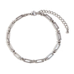 Elegant Silver Geometric Anklet