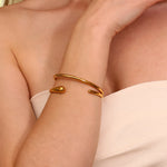 Asymmetric Stainless Steel Cuff Bracelet