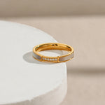Minimalist Zircon & Pearl Shell Ring