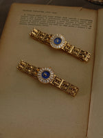 Golden Retro Watch with Rhinestones