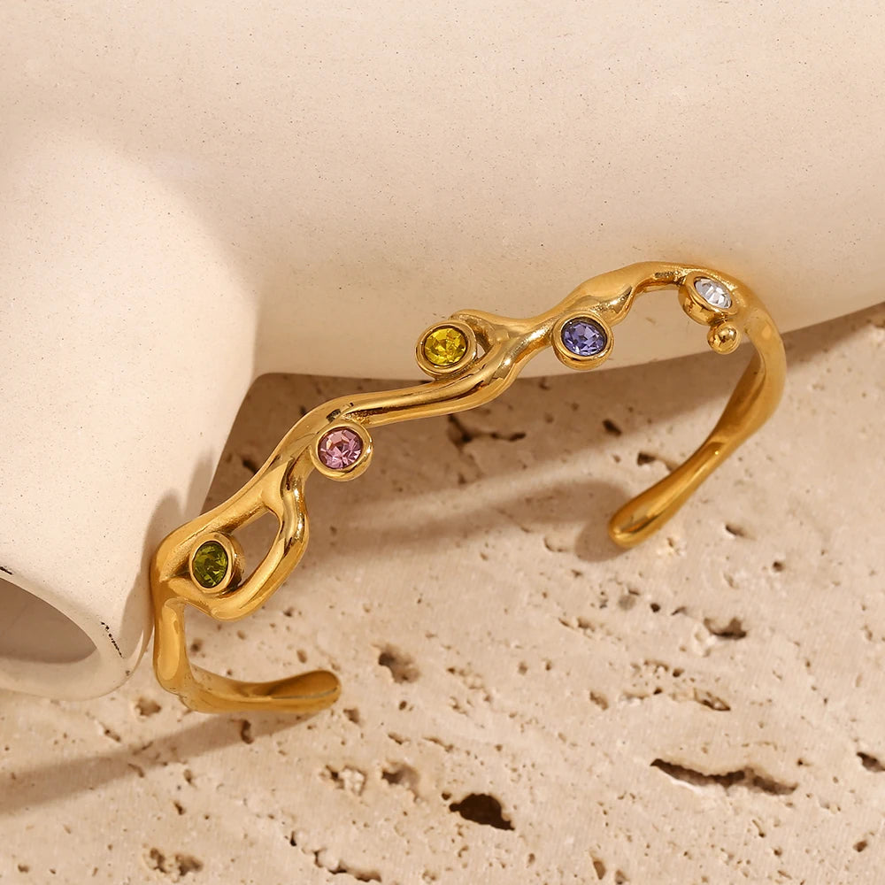 Elegant Plant Branch Rhinestone Bracelet