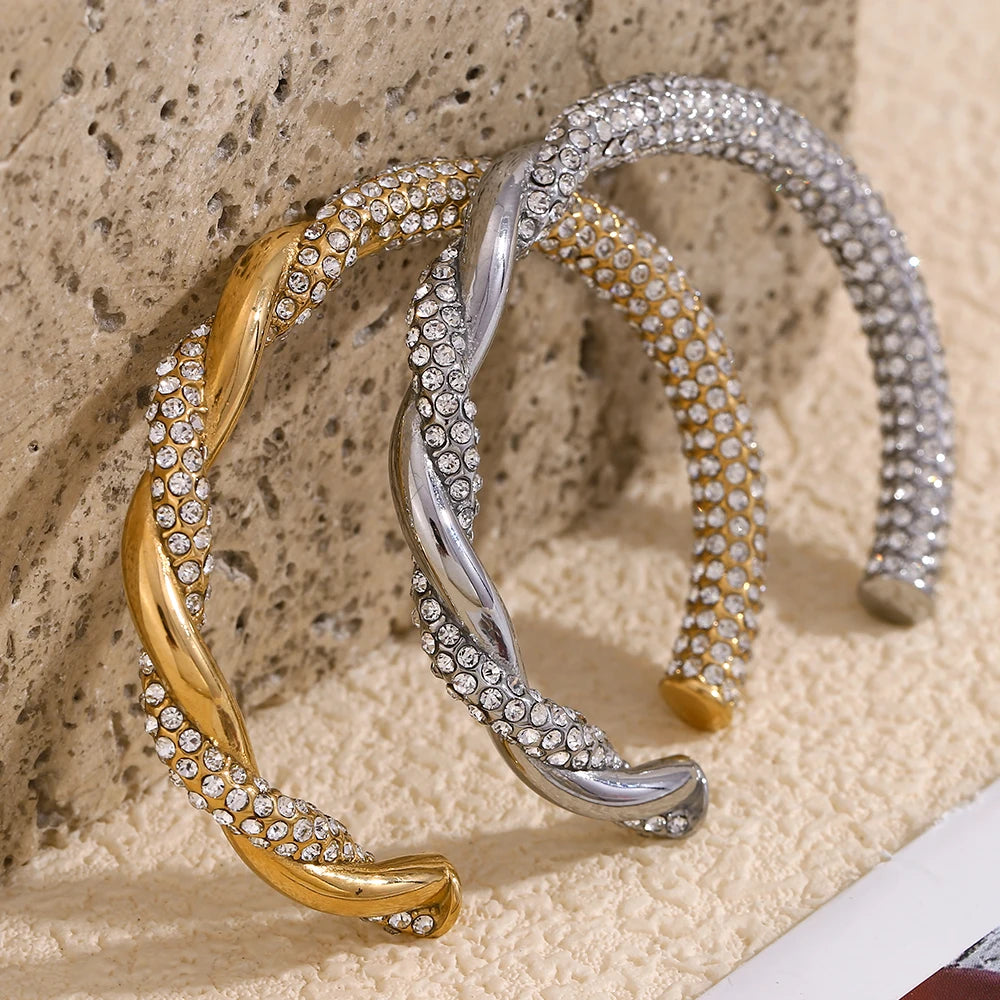 Asymmetric Rhinestone Adjustable Bracelet
