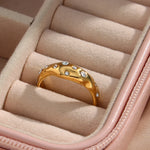 Elegant Gold Plated Snake Crystal Ring