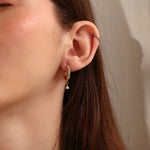 Charming Heart Pendant Rhinestone Hoop Earrings