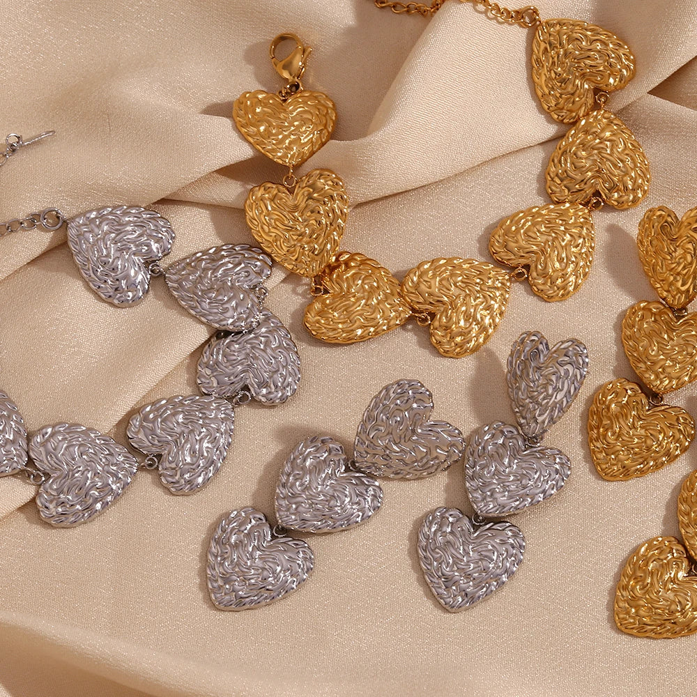 Heart Pattern 18K Gold Plated Set