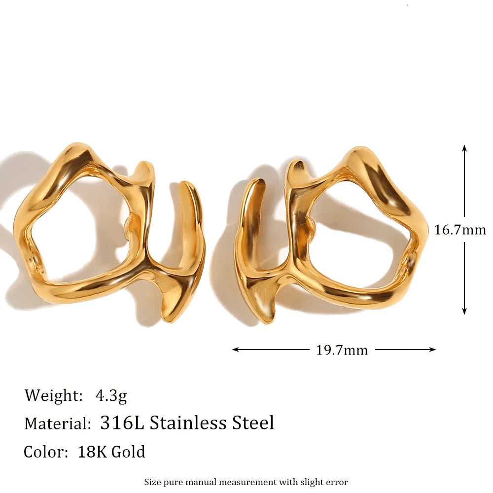 Symmetric Abstract Mask Stud Earrings