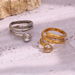 Snake Head Double Layer Heart Ring