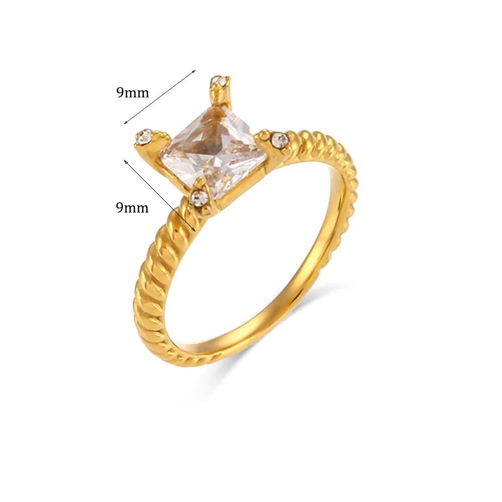 Crystal Square Ring