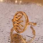 Boho Sun Mould 18K Gold Plated Ring