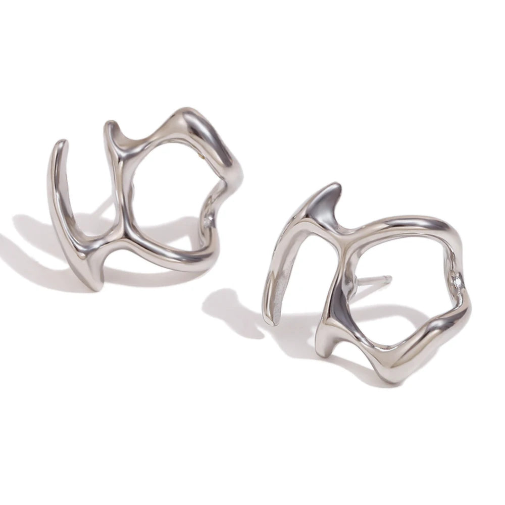 Symmetric Abstract Mask Stud Earrings