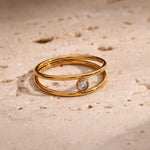 Elegant Double Layer Rhinestone Ring