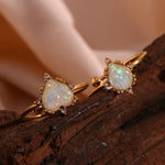 Opal Gold Plated Adjustable Rings