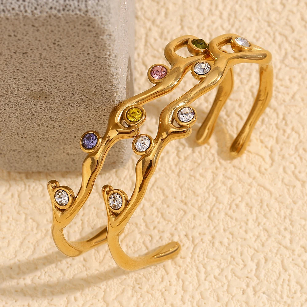 Elegant Plant Branch Rhinestone Bracelet