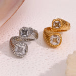 Hypoallergenic Double End Zircon Ring