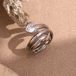 Snake Head Double Layer Heart Ring