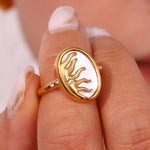 Boho Sun Mould 18K Gold Plated Ring