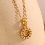 Classic Zircon Smile Pendant Necklace