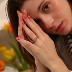 Heart Shape Rhinestone Ring 18k Gold Plated Jewelry