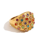 Colorful Geometric Zircon Ring