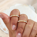 Minimalist Zircon & Pearl Shell Ring
