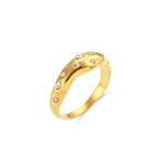 Elegant Gold Plated Snake Crystal Ring
