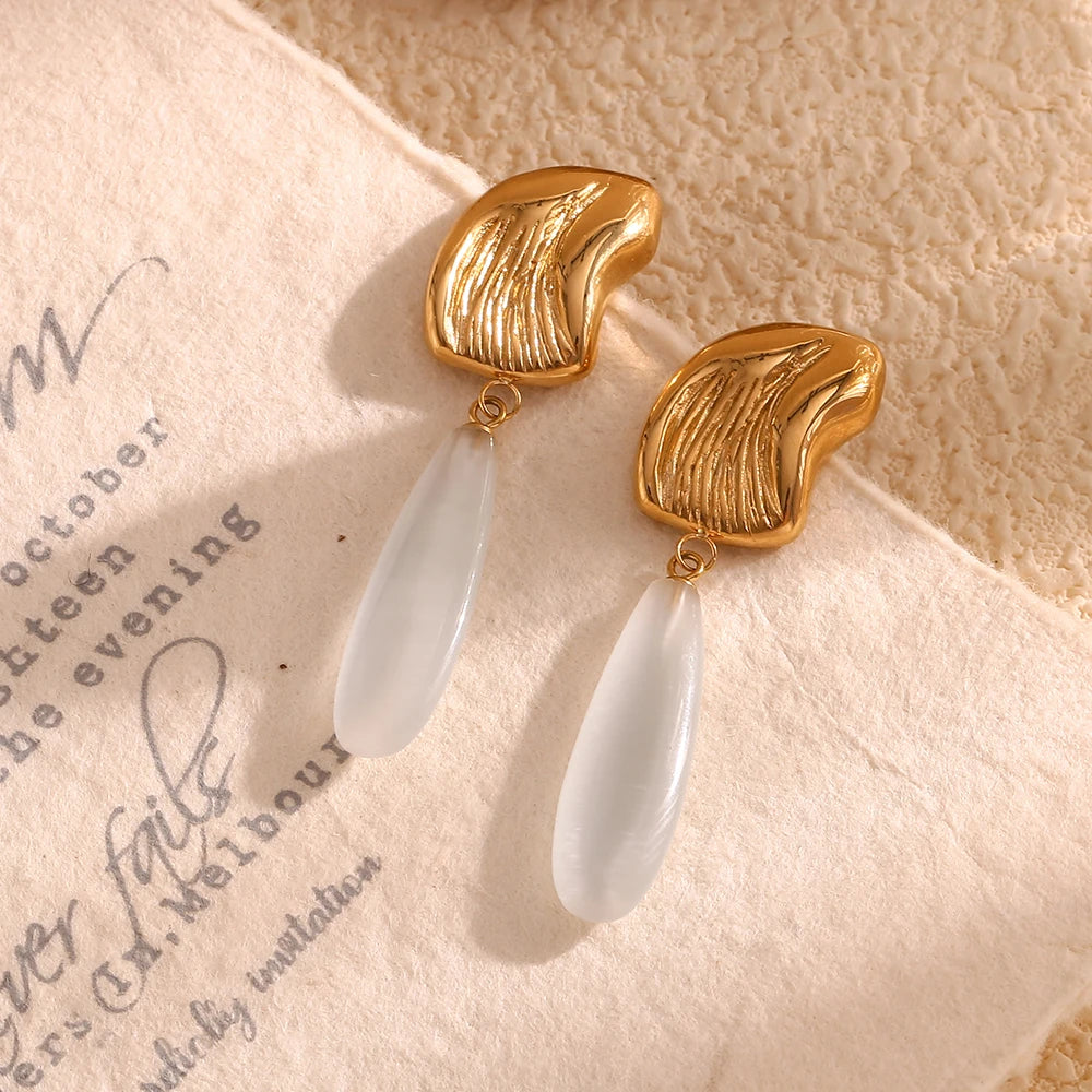 Irregular Water Droplet 18K Gold Earrings