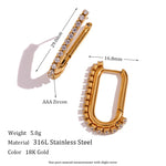18K Gold Plated Zirconia Hoop Earrings