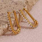 18K Gold Plated Zirconia Hoop Earrings