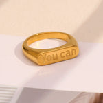Minimalist 'You Can' Ring
