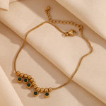 Luxurious Green Steel Ball Anklet