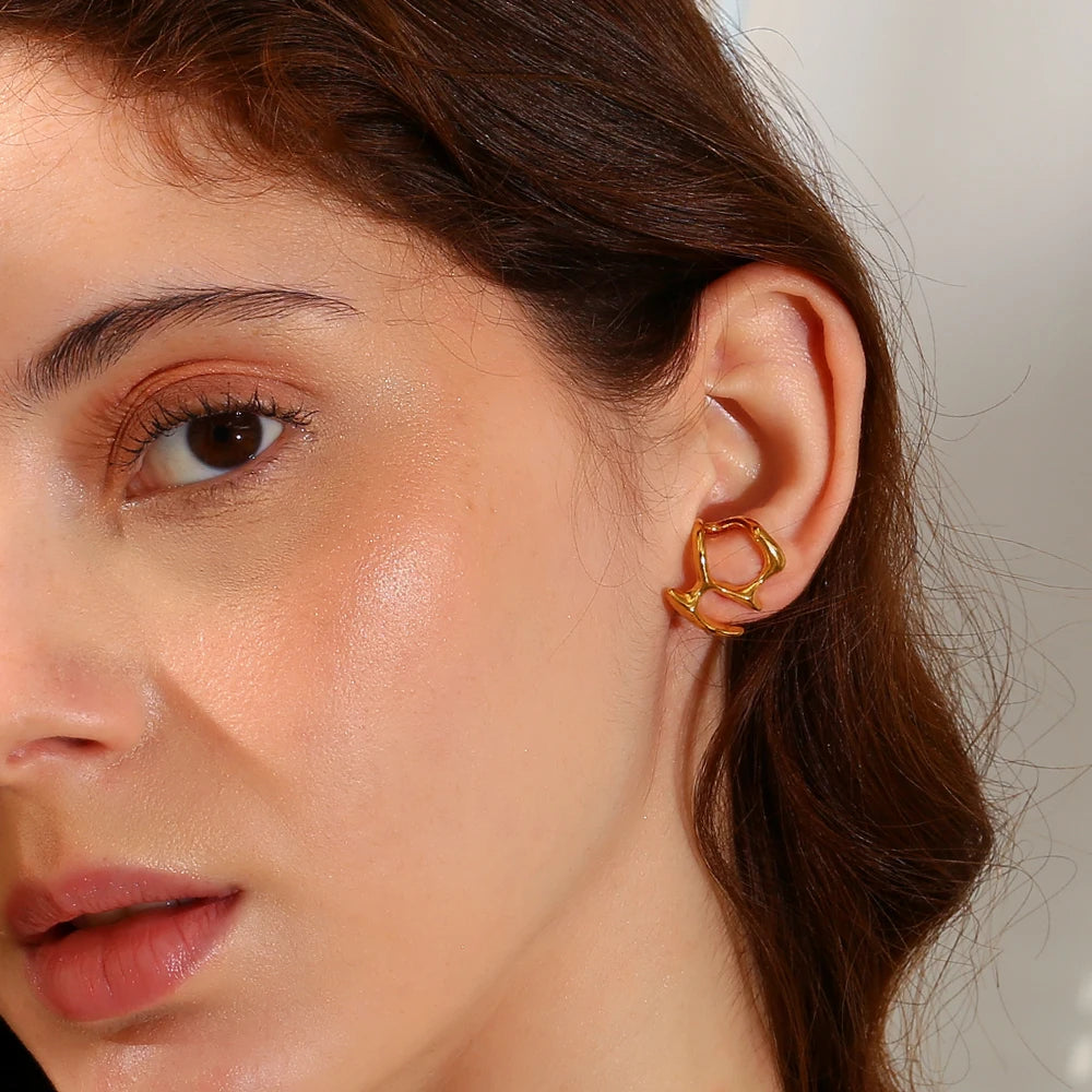 Symmetric Abstract Mask Stud Earrings