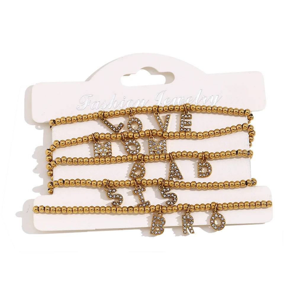 18K Gold Plated Family Bracelets