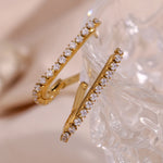 18K Gold Plated Zirconia Hoop Earrings